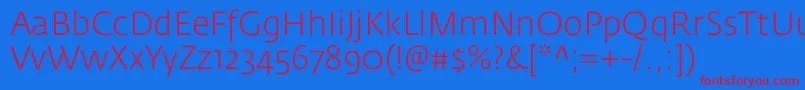 FedrasansproLight Font – Red Fonts on Blue Background