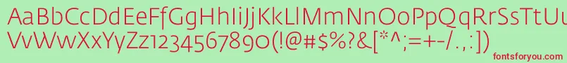 FedrasansproLight Font – Red Fonts on Green Background