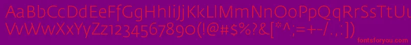 FedrasansproLight Font – Red Fonts on Purple Background