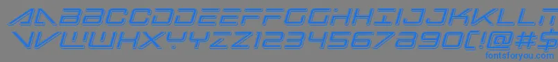 Więcej informacji o czcionce bansheepilotpunchital1 Czcionka bansheepilotpunchital1 – niebieskie czcionki na szarym tle
