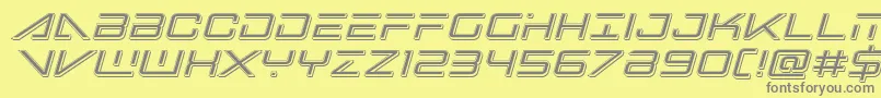 bansheepilotpunchital1 Font – Gray Fonts on Yellow Background