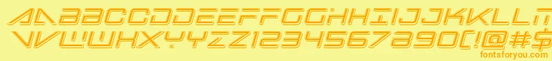 bansheepilotpunchital1 Font – Orange Fonts on Yellow Background