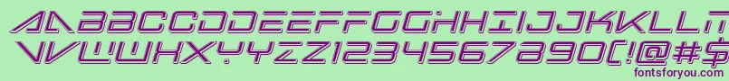 bansheepilotpunchital1 Font – Purple Fonts on Green Background