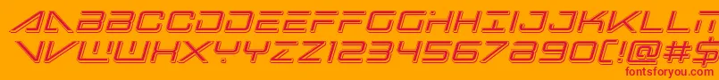 bansheepilotpunchital1 Font – Red Fonts on Orange Background