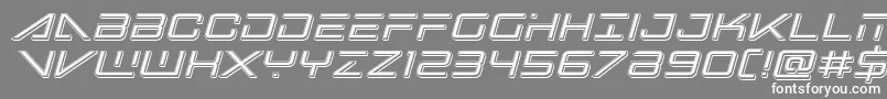 フォントbansheepilotpunchital1 – 灰色の背景に白い文字