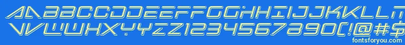bansheepilotpunchital1 Font – Yellow Fonts on Blue Background