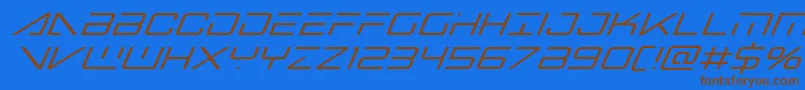 bansheepilotsuperital1 Font – Brown Fonts on Blue Background