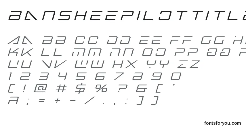 A fonte Bansheepilottitleital1 – alfabeto, números, caracteres especiais