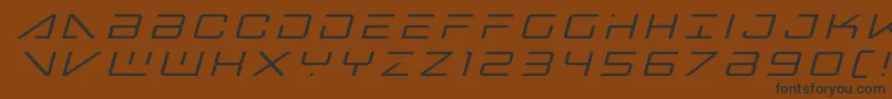 フォントbansheepilottitleital1 – 黒い文字が茶色の背景にあります