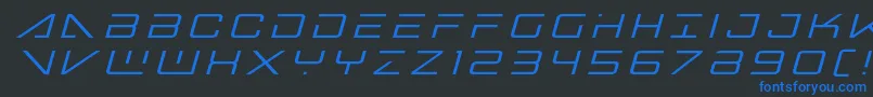 Шрифт bansheepilottitleital1 – синие шрифты на чёрном фоне