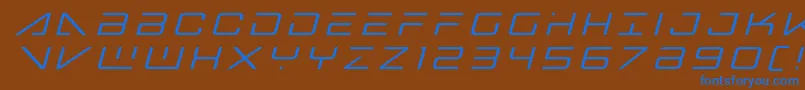 フォントbansheepilottitleital1 – 茶色の背景に青い文字
