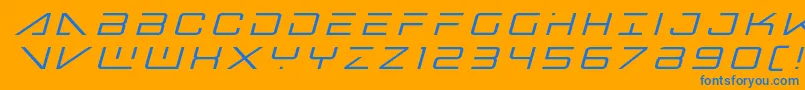 Шрифт bansheepilottitleital1 – синие шрифты на оранжевом фоне