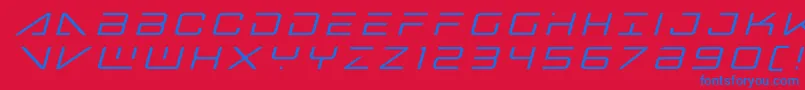 フォントbansheepilottitleital1 – 赤い背景に青い文字