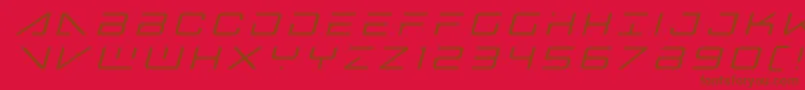 フォントbansheepilottitleital1 – 赤い背景に茶色の文字