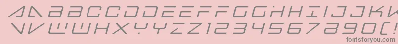 フォントbansheepilottitleital1 – ピンクの背景に灰色の文字