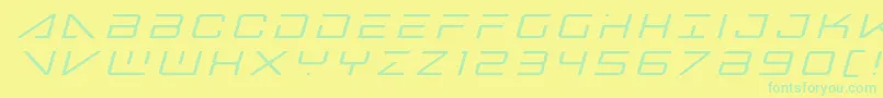 フォントbansheepilottitleital1 – 黄色い背景に緑の文字