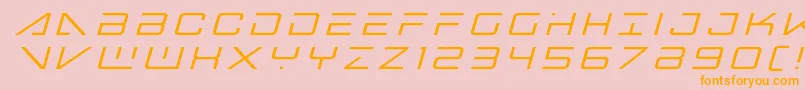 bansheepilottitleital1-Schriftart – Orangefarbene Schriften auf rosa Hintergrund