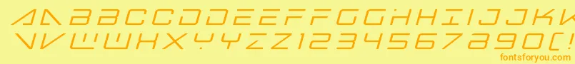 bansheepilottitleital1 Font – Orange Fonts on Yellow Background