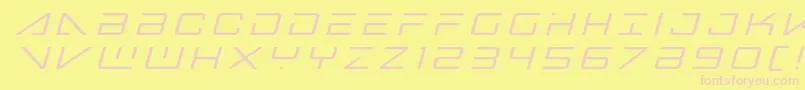 フォントbansheepilottitleital1 – ピンクのフォント、黄色の背景