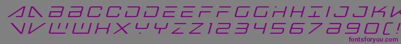 フォントbansheepilottitleital1 – 紫色のフォント、灰色の背景