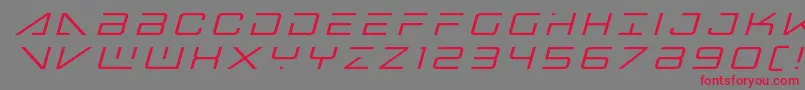 フォントbansheepilottitleital1 – 赤い文字の灰色の背景