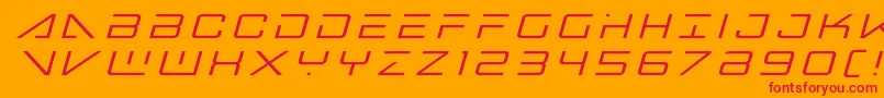 フォントbansheepilottitleital1 – オレンジの背景に赤い文字