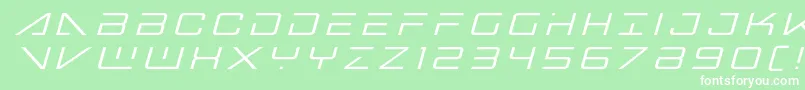 Шрифт bansheepilottitleital1 – белые шрифты на зелёном фоне