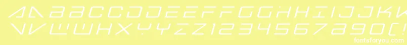 フォントbansheepilottitleital1 – 黄色い背景に白い文字