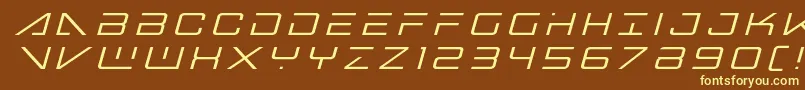 bansheepilottitleital1 Font – Yellow Fonts on Brown Background