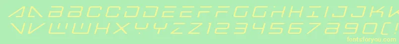 Шрифт bansheepilottitleital1 – жёлтые шрифты на зелёном фоне