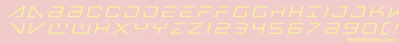 bansheepilottitleital1-fontti – keltaiset fontit vaaleanpunaisella taustalla
