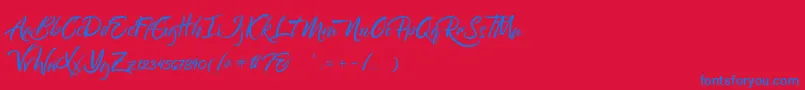 Bantham Font – Blue Fonts on Red Background