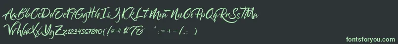 Bantham Font – Green Fonts on Black Background