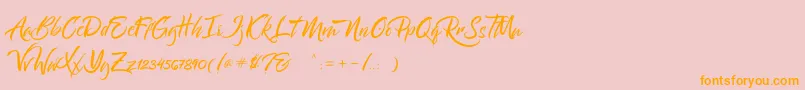 Bantham-Schriftart – Orangefarbene Schriften auf rosa Hintergrund