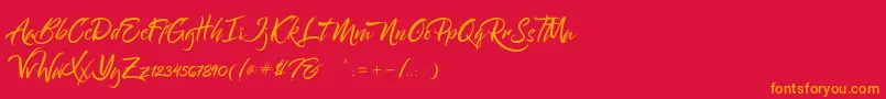 Bantham Font – Orange Fonts on Red Background