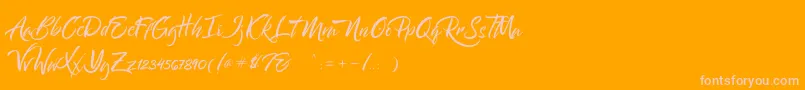 Bantham Font – Pink Fonts on Orange Background