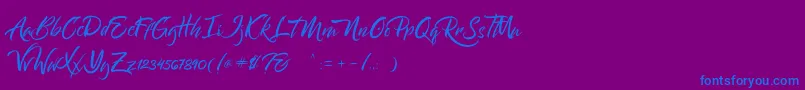 Bantham Font – Blue Fonts on Purple Background