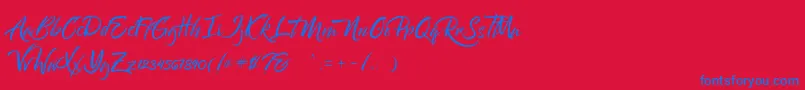 Bantham Font – Blue Fonts on Red Background