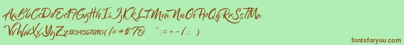 Bantham-fontti – ruskeat fontit vihreällä taustalla