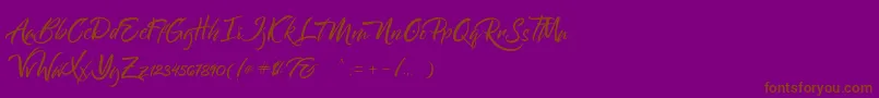 Bantham-fontti – ruskeat fontit violetilla taustalla
