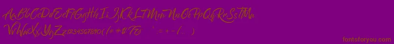 Bantham-Schriftart – Braune Schriften auf violettem Hintergrund