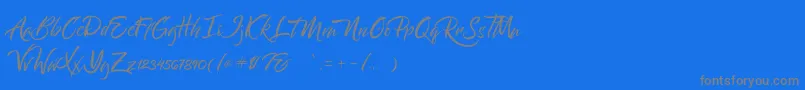 Bantham-Schriftart – Graue Schriften auf blauem Hintergrund