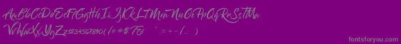 Bantham-Schriftart – Graue Schriften auf violettem Hintergrund