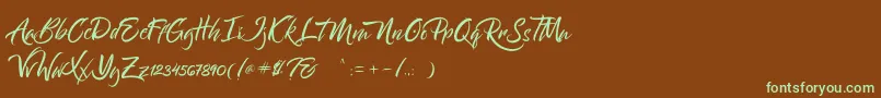 Bantham Font – Green Fonts on Brown Background
