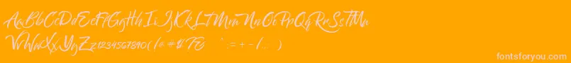 Bantham Font – Pink Fonts on Orange Background
