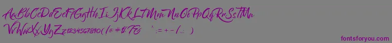 Bantham Font – Purple Fonts on Gray Background