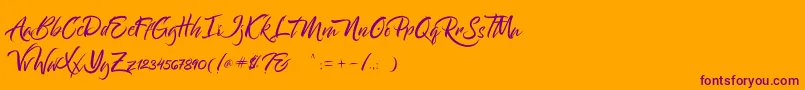 Bantham Font – Purple Fonts on Orange Background