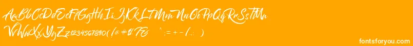 Bantham-Schriftart – Weiße Schriften auf orangefarbenem Hintergrund