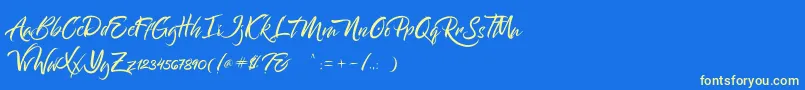 Bantham-Schriftart – Gelbe Schriften auf blauem Hintergrund