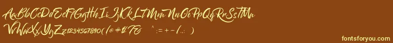 Bantham-fontti – keltaiset fontit ruskealla taustalla